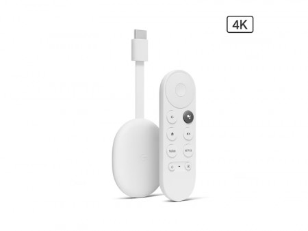 Google Chromecast (4. generasjon) med Google TV (4K) (hvit)